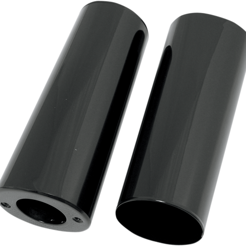 DRAG SPECIALTIES Fork Slider Covers - Gloss Black - Smooth - Extended +2