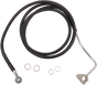 DRAG SPECIALTIES Brake Line - Front - Black - +4" with ABS Extended Length Black Vinyl Brake Line Kit - Team Dream Rides