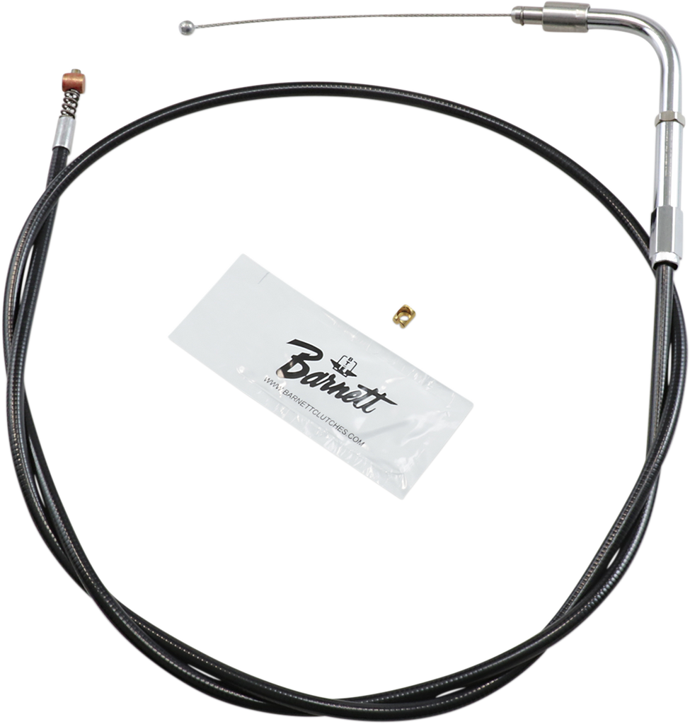 BARNETT Extended 6" Black Idle Cable for '96 - '05 FXST/FXD Black Vinyl Throttle/Idle Cable - Team Dream Rides