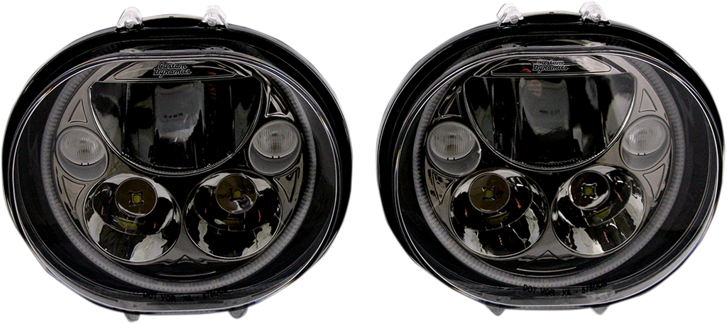 CUSTOM DYNAMICS LED Headlight - 5-3/4" - Black - Pair TruBEAM® LED Headlamps - Team Dream Rides