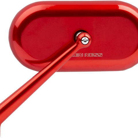 ARLEN NESS Oval Mirror - Red - Left Mirror - Team Dream Rides