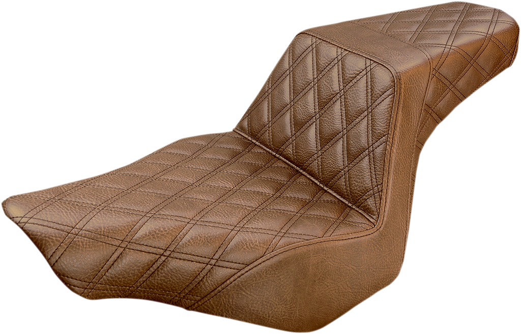 SADDLEMEN Step Up Seat - Lattice Stitched - Brown - FXSB Step Up Seat — Lattice Stitched - Team Dream Rides