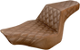 SADDLEMEN Step Up Seat - Lattice Stitched - Brown - FXSB Step Up Seat — Lattice Stitched - Team Dream Rides