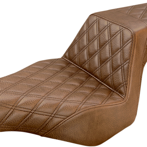 SADDLEMEN Step Up Seat - Lattice Stitched - Brown - FXSB Step Up Seat — Lattice Stitched - Team Dream Rides
