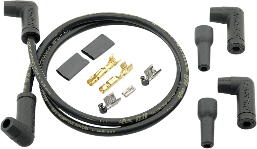 ACCEL 8.8 mm Universal Spark Plug Wires (2) - Black Universal 8.8 mm Plug Wire Kit - Team Dream Rides