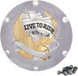 DRAG SPECIALTIES 6-Hole - Gold - Live to Ride Derby Cover Live To Ride Derby Cover - Team Dream Rides