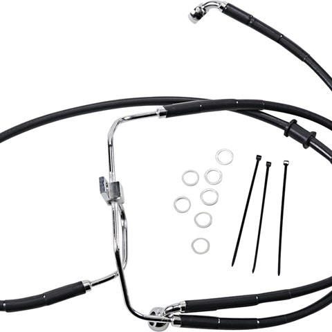 DRAG SPECIALTIES Brake Line - Front - Black - +6