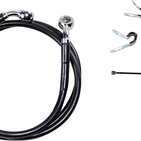DRAG SPECIALTIES Brake Line - Front - Black - +6