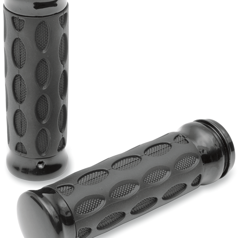 DRAG SPECIALTIES Black/Rubber Hotop Grips Custom Rubber Grips - Team Dream Rides