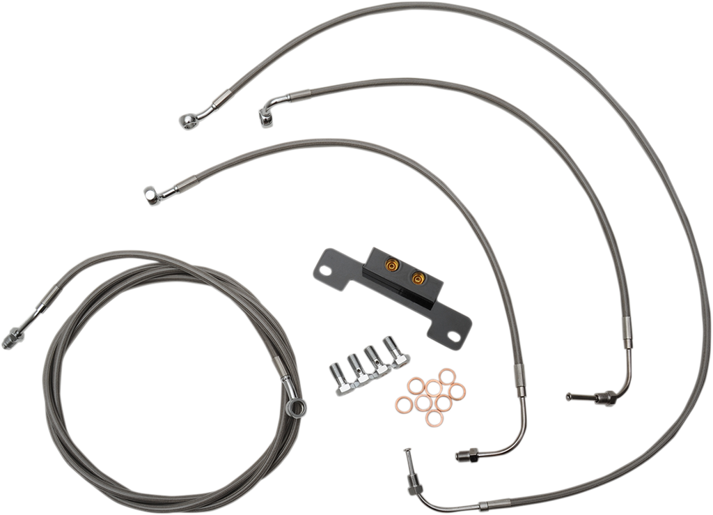 LA CHOPPERS Mini Cable Kit for '17+ FL w/o ABS Standard Stainless Braided Handlebar Cable/Brake Line Kit - Team Dream Rides