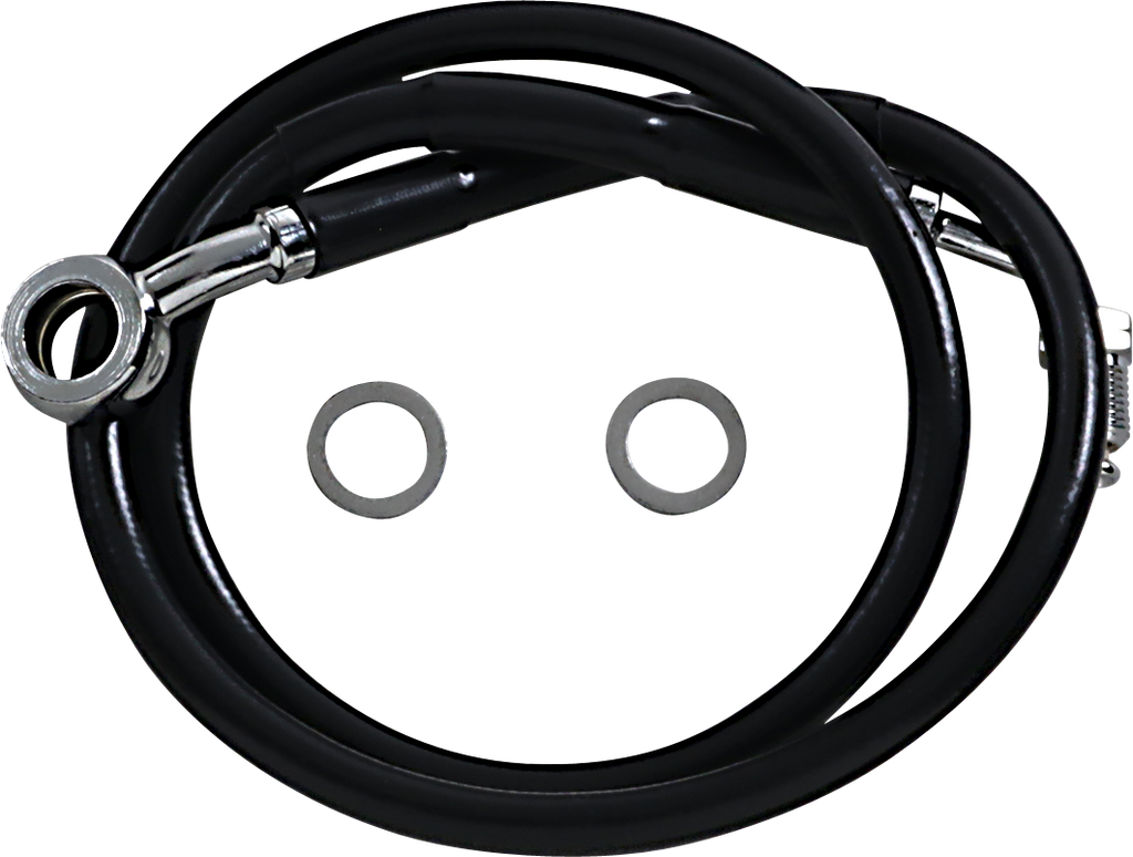 DRAG SPECIALTIES Brake Line - +8" - Black - '18-'20 Softail Extended Length Stainless Steel Brake Line - Team Dream Rides