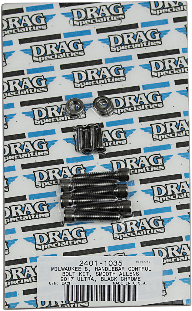 DRAG SPECIALTIES Bolt Kit M8 Handlebar Black/Chrome Smooth M-Eight Bolt Kit - Team Dream Rides