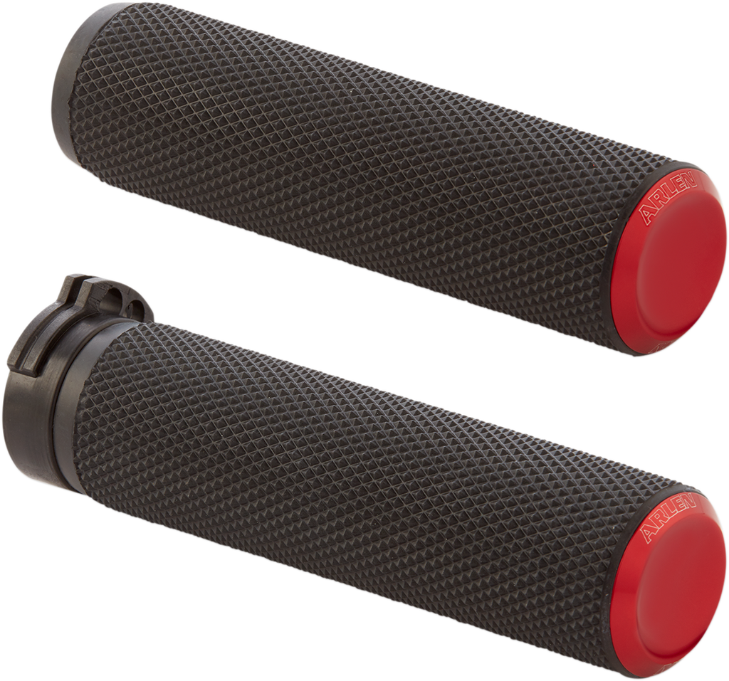 ARLEN NESS Red Knurled Grips for Cable Fusion Knurled Grips - Team Dream Rides