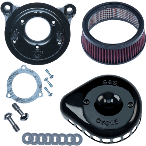 S&S CYCLE Air Cleaner Black Mounted Throttle By Wire - 16 Mini Teardrop Stealth Air Cleaner Kit - Team Dream Rides