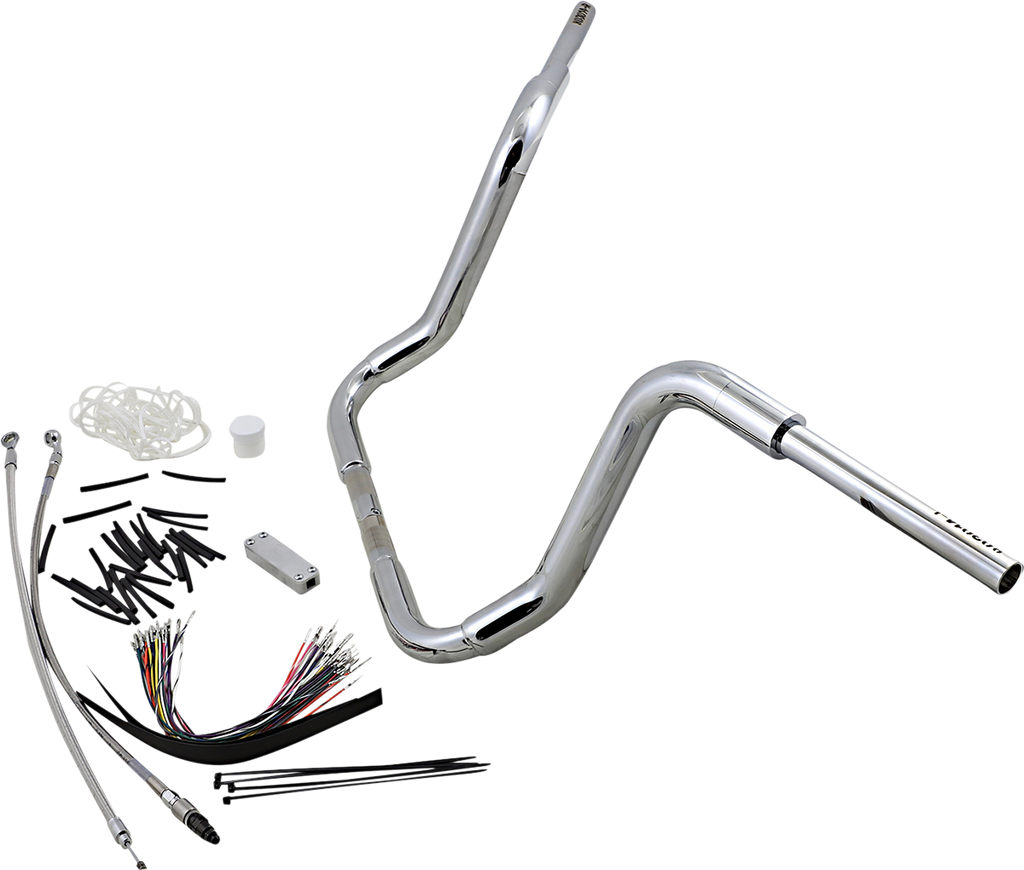 FAT BAGGERS INC. 14" Chrome 1-1/2" Rounded Top Handlebar Kit 1-1/2" EZ Install Rounded Top Handlebar Kit - Team Dream Rides