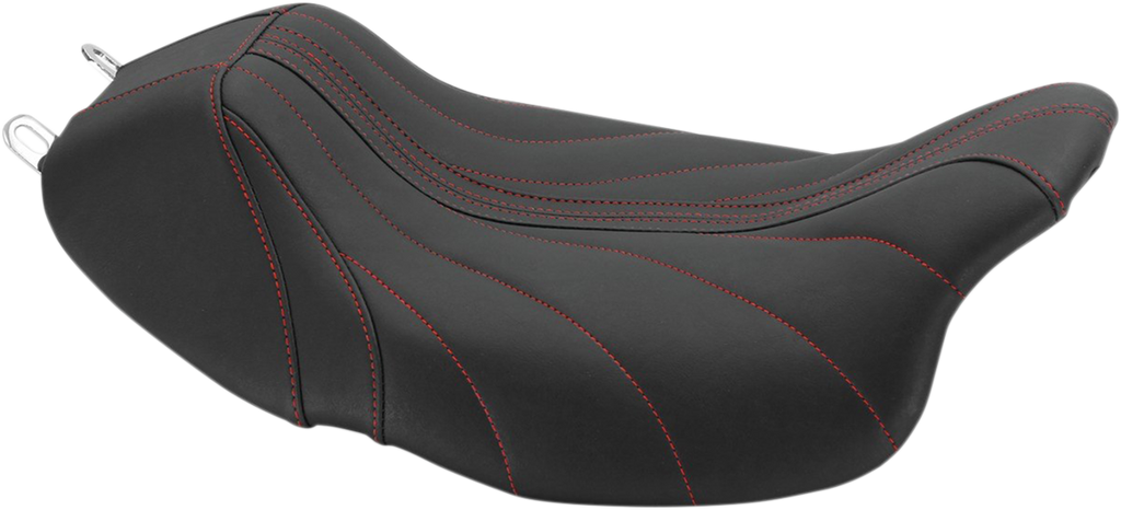 MUSTANG Revere Solo Seat - Gravity - Red Stitched Revere Journey Solo Seat - Team Dream Rides