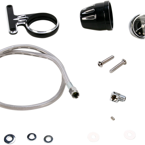 ARLEN NESS Oil Pressure Gauge Kit - Deep Cut with Black Anodized Finish Oil Pressure Gauge Kit — Deep Cut - Team Dream Rides