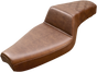 SADDLEMEN Step Up Seat - Rear Lattice Stitched - Brown - XL  with 4.5 Gallon Tanks Step Up Seat — Rear Lattice Stitch - Team Dream Rides