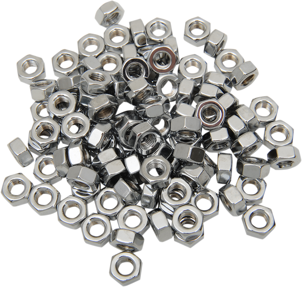 DRAG SPECIALTIES 1/4"-28 Chrome Hex Nut Hex Nuts - Team Dream Rides