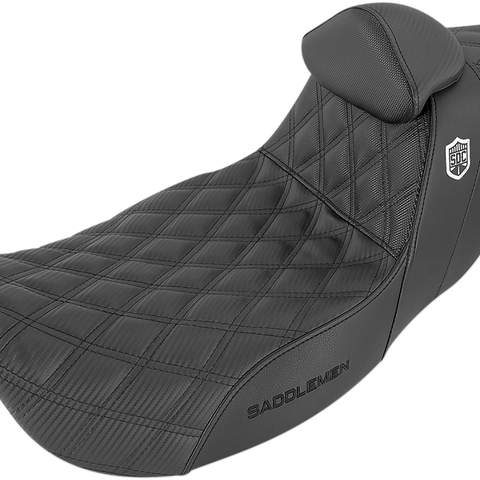 SADDLEMEN SDC Performance Seat - Gripper - Backrest Pro Series SDC Performance Grip Seat - Team Dream Rides