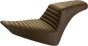 SADDLEMEN Step Up Seat - Tuck and Roll/Lattice Stitched - Brown Step Up Seat — Rear Lattice Stitch/Tuck and Roll - Team Dream Rides