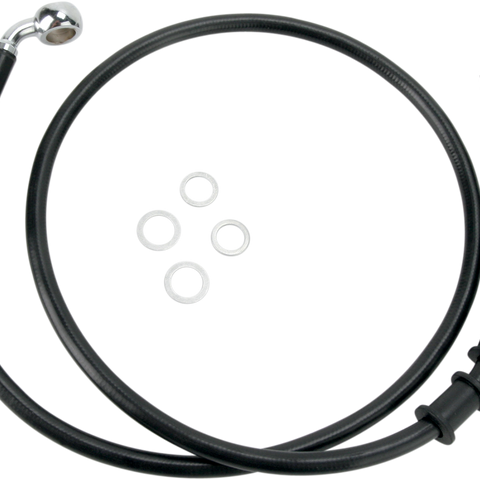 DRAG SPECIALTIES Brake Line - Front - Black - +6