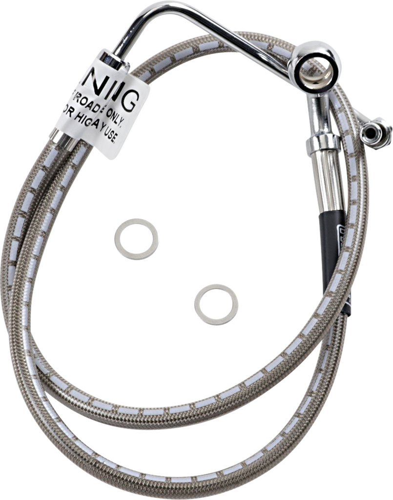 RUSSELL Brake Line - Front - Stainless Steel - +6" - FLH '94-'07 Cycleflex™ Extended Length Front Brake Line Kit - Team Dream Rides
