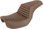SADDLEMEN Step Up Seat - Tuck and Roll/Lattice Stitched - Brown Step Up Seat — Rear Lattice Stitch/Tuck and Roll - Team Dream Rides