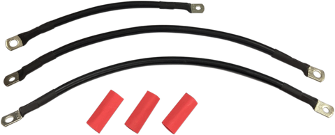 DRAG SPECIALTIES Black Battery Cable Set - '94-'09 Dyna Battery Cable Set - Team Dream Rides