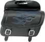 SADDLEMEN Flame Saddlebag - Blue - Jumbo Highwayman Tattoo Saddlebags - Team Dream Rides