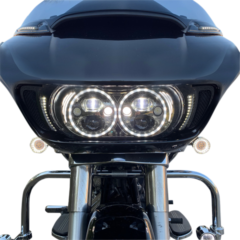 DRAG SPECIALTIES Bullet-Style Dual Front Turn Signal Insert - White - Amber Front Dual Ring Turn Signal Inserts - Team Dream Rides