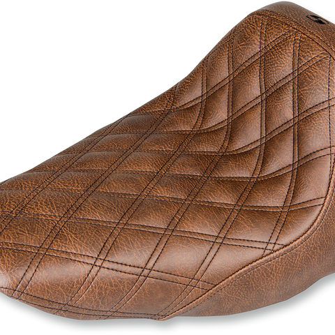 SADDLEMEN Renegade Seat - Lattice Stitched - Brown - FLST Renegade LS Solo Seat - Team Dream Rides