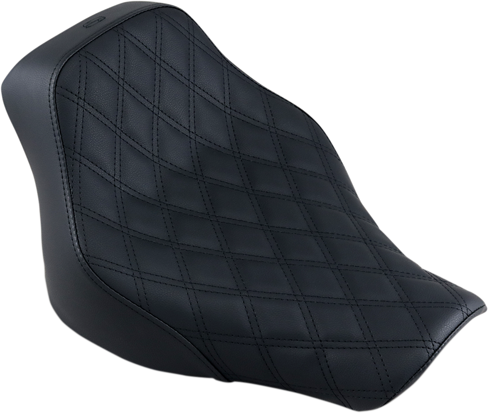 SADDLEMEN Renegade Seat - Lattice Stitched - Black - FLST Renegade LS Solo Seat - Team Dream Rides