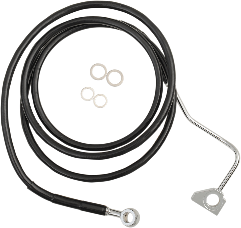 DRAG SPECIALTIES Brake Line - Front - Black - +8" with ABS Extended Length Black Vinyl Brake Line Kit - Team Dream Rides