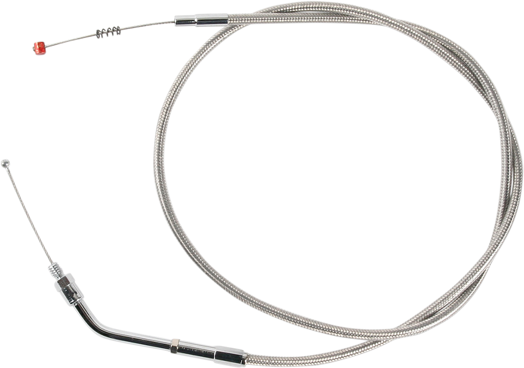 BARNETT Extended 6" Stainless Steel Idle Cable for '88 - '95 XLH Stainless Steel Throttle/Idle Cable - Team Dream Rides