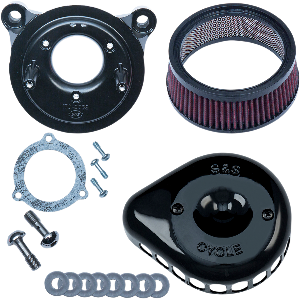 S&S CYCLE Air Cleaner Black Mounted Throttle By Wire - 16 Mini Teardrop Stealth Air Cleaner Kit - Team Dream Rides