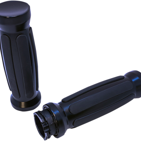 PRO-ONE PERF.MFG. Black Straight Rubber Grips for Cable Custom Straight Rubber Grips - Team Dream Rides