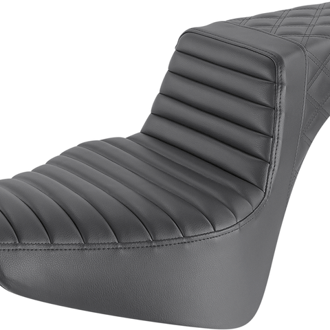 SADDLEMEN Step Up Seat - Tuck and Roll/Lattice Stitched - Black Step Up Seat — Tuck and Roll/Lattice Stitched - Team Dream Rides