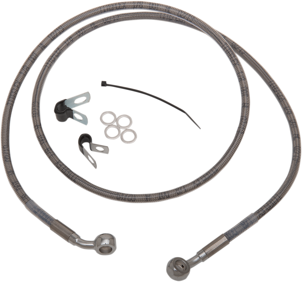 DRAG SPECIALTIES Brake Line - Front - +8" - Stainless Steel - XL Extended Length Stainless Steel Brake Line Kit - Team Dream Rides