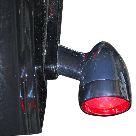 CUSTOM DYNAMICS Bullet Turn Signal - 1157 - Chrome - Red Lens ProBeam® Bullet Bezel Rear LED Turn Signal Inserts - Team Dream Rides