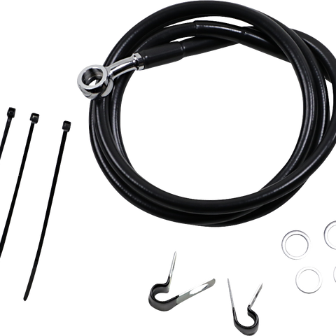DRAG SPECIALTIES Brake Line - Front - Black - +2