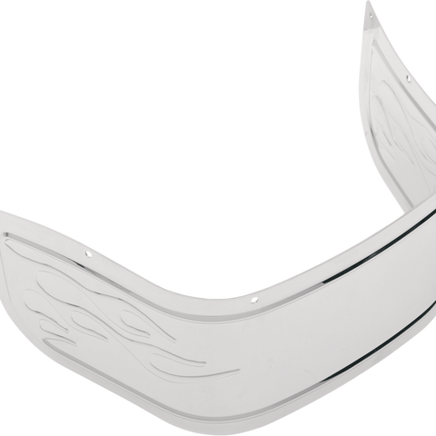 DRAG SPECIALTIES Front Fender Skirt - Chrome - Flame Chrome Plated Steel Front Fender Skirt — Flame - Team Dream Rides