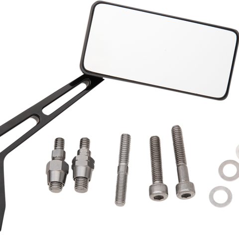 PRO-ONE PERF.MFG. Mirror - Black - Left Billet Aluminum Mirrors with Clear Glass — Weekend Warrior - Team Dream Rides