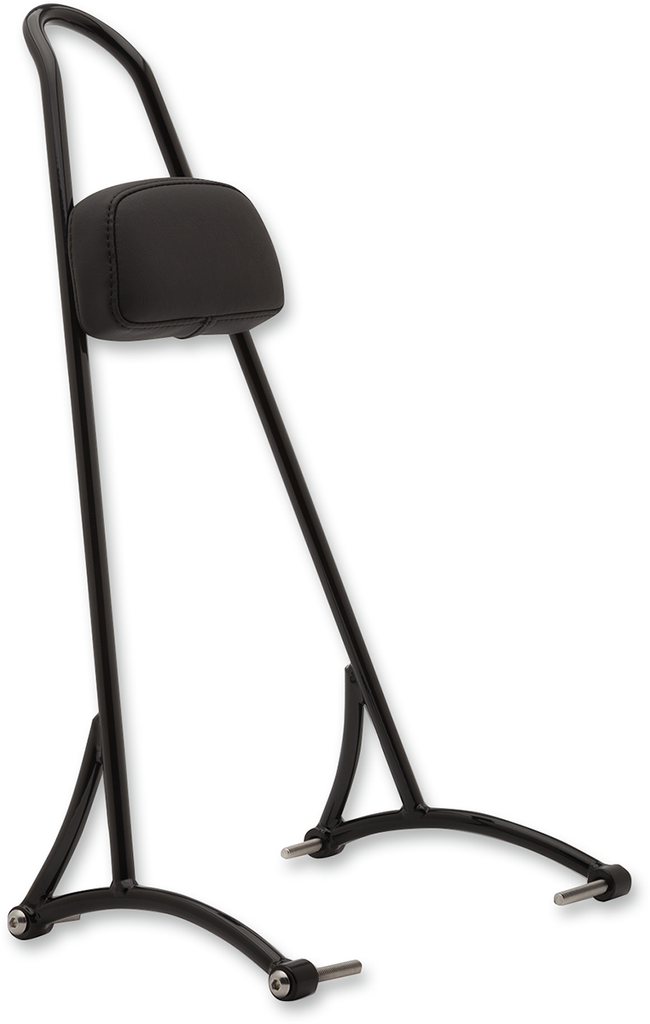 BURLY BRAND Tall Sissy Bar - Black Tall Sissy Bar with Backrest Pad - Team Dream Rides