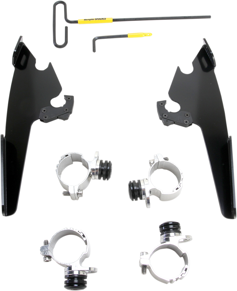 MEMPHIS SHADES HD Fats/Slim Mounting Kit - Black - XL883 Fats/Slim Windshield  Trigger-Lock Complete Mount Kit - Team Dream Rides