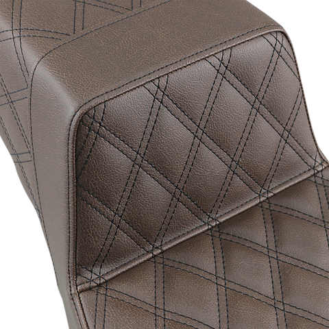 SADDLEMEN Step Up Seat - Lattice Stitched - Brown Step Up Seat — Lattice Stitched - Team Dream Rides