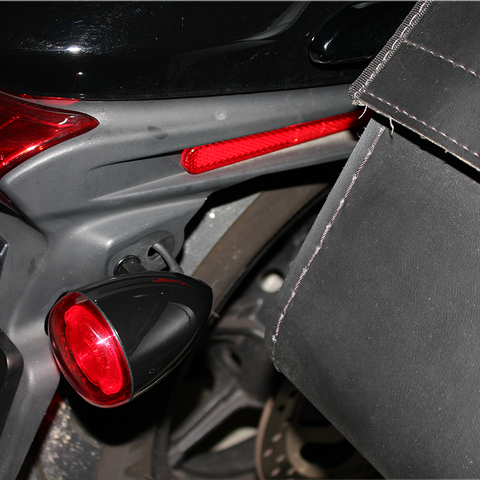 CUSTOM DYNAMICS ProBEAM® Universal Turn Signals - Gloss Black/Red ProBEAM® Universal LED Bullet Bezel Turn Signals - Team Dream Rides