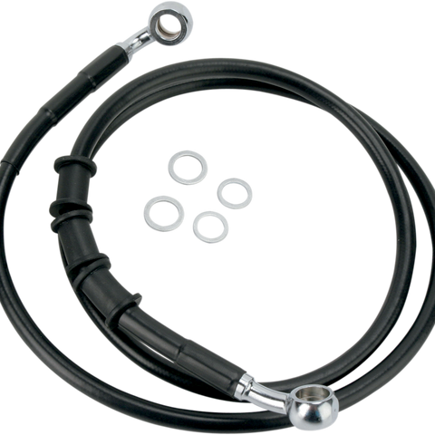 DRAG SPECIALTIES Brake Line - Black Stainless Steel Brake Line Kit - Team Dream Rides