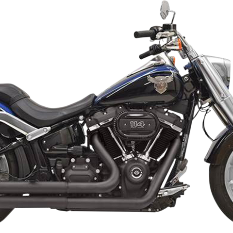 BASSANI XHAUST Pro Street Exhaust - Black - '18+ Softail Pro-Street Exhaust System - Team Dream Rides