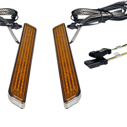 CUSTOM DYNAMICS LED Fork Light - Amber - Chrome Universal LED Front Fork Lightz™ - Team Dream Rides